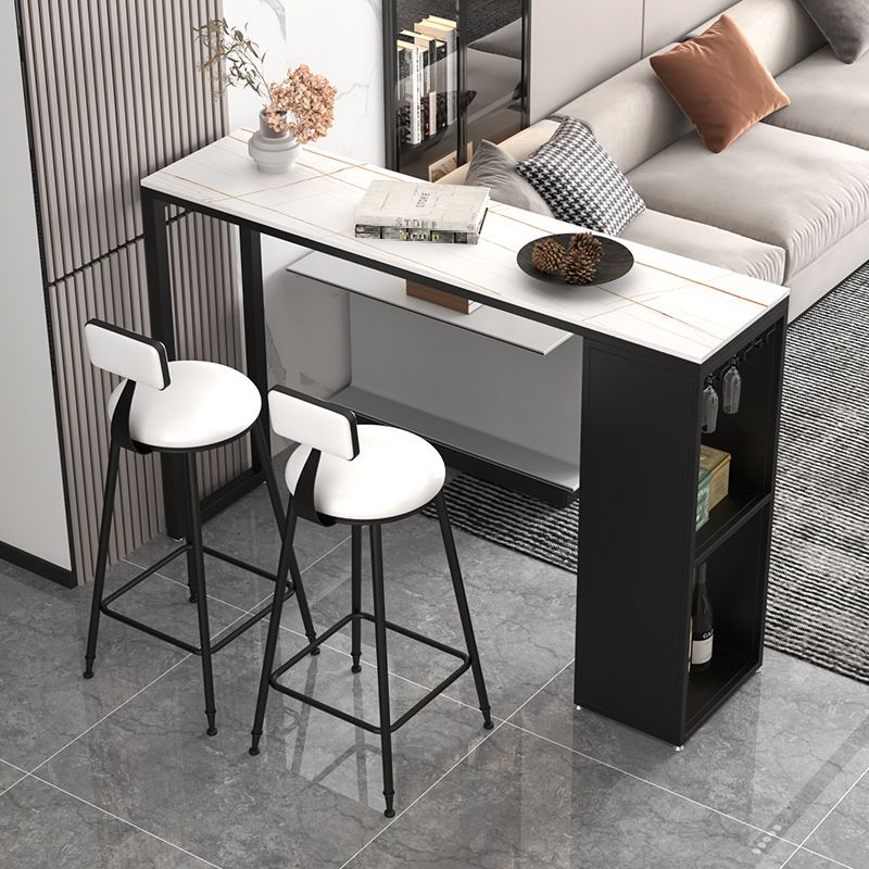 Industrial Rectangle Sintered Stone Table Bar Counter Table for Home Clearhalo 'Bar Furniture' 'Bar Tables' 'bar_tables' 'furn' 'furn_bar_tables' 'Furniture' 'furniture_bar_tables' 'Kitchen & Dining Furniture' 1200x1200_cb25d468-89d6-40fa-8b5c-4c418f6cf05a