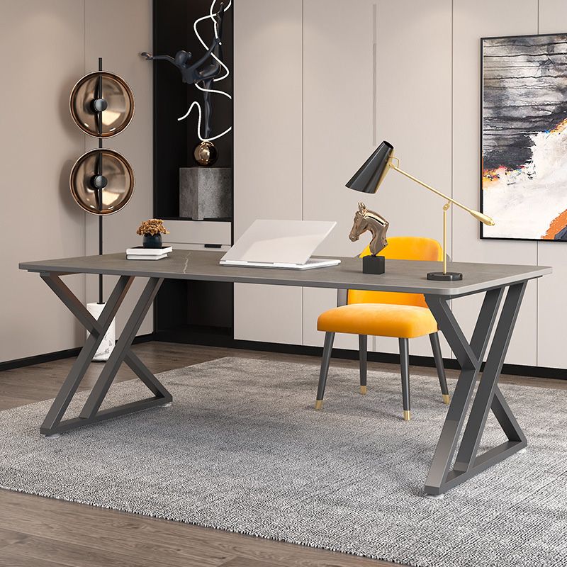 Contemporary Stone Office Desk Curved Writing Desk for Office