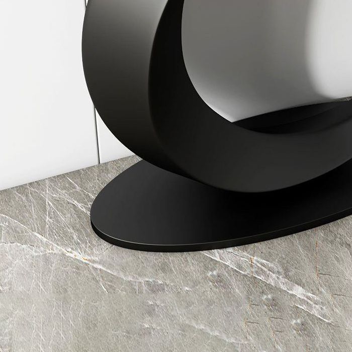 Halbmond zeitgenössischer Konsolen Akzenttisch Antikes Finish -Konsole -Sofa Tisch in Stein