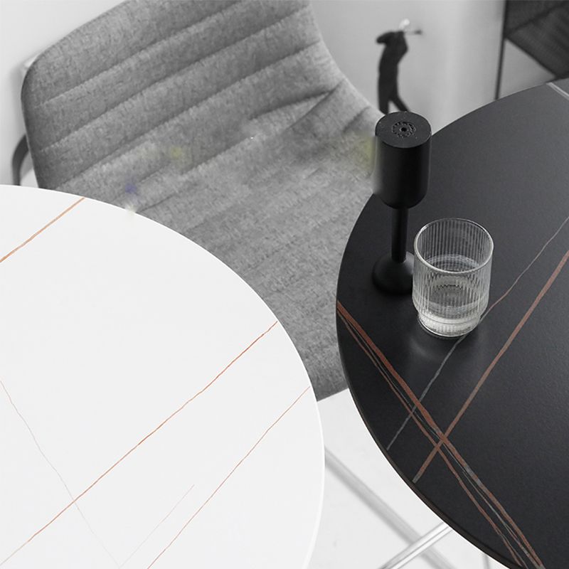 Modern Round Bar Table Fixed Bistro Bar Height Cocktail Table with Metal Pedestal Base Clearhalo 'Bar Furniture' 'Bar Tables' 'bar_tables' 'furn' 'furn_bar_tables' 'Furniture' 'Kitchen & Dining Furniture' 1200x1200_cb29371a-5114-477a-8c0d-a9c3a799e320