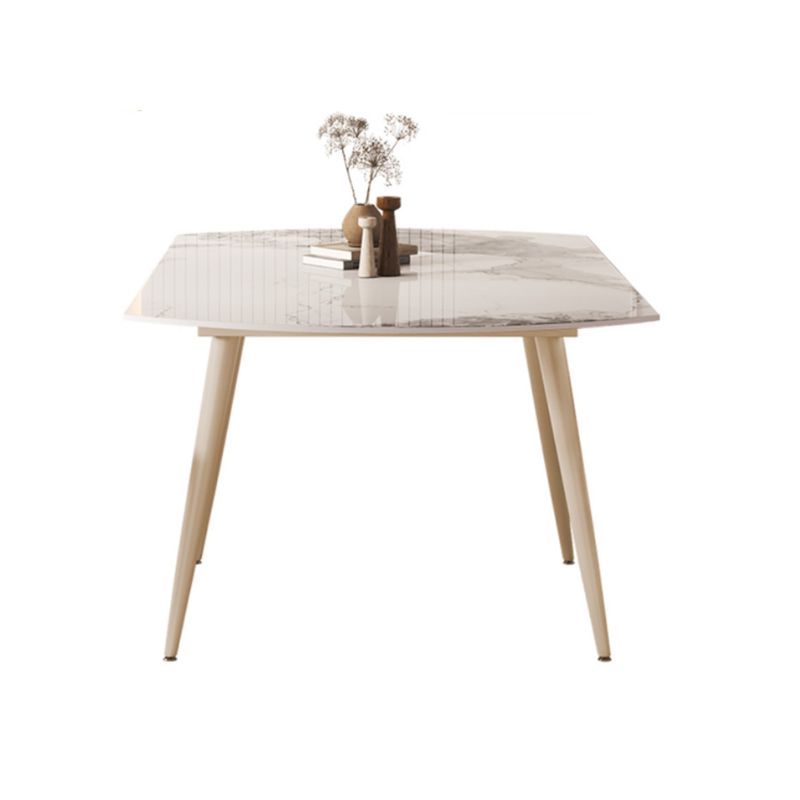 Round Modern Dining Table for Kitchen White Dinette Table with Metal Legs Clearhalo 'Dining Tables & Seating' 'Dining Tables' 'dining_table' 'furn' 'furn_dining_table' 'Furniture' 'Kitchen & Dining Furniture' 1200x1200_cb2d0795-6070-4f59-b71b-320150730e0b