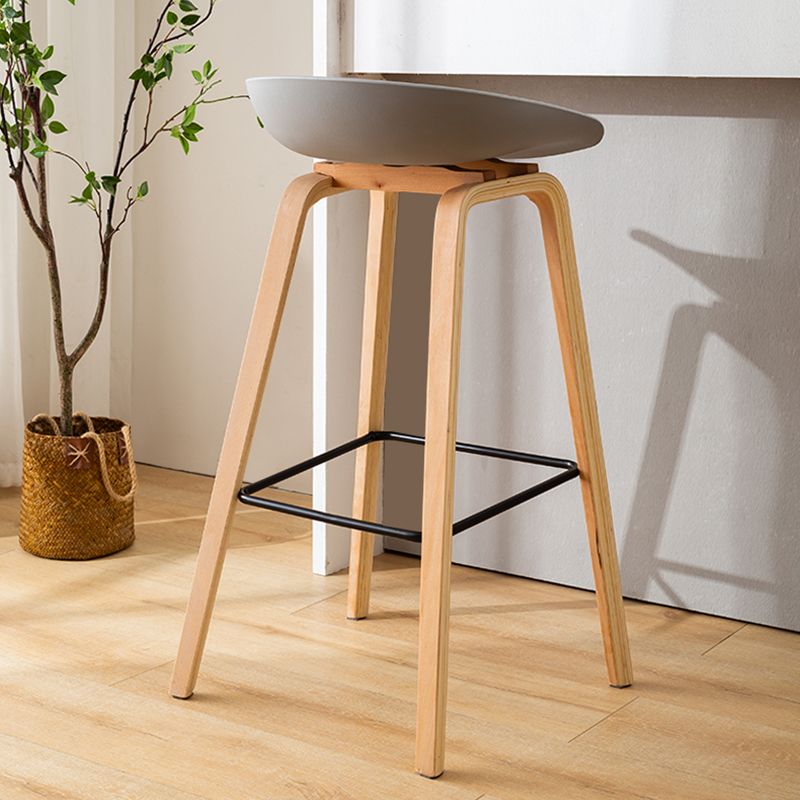 Scandinavia Style Bar-stool Wooden Legs PP Bucket Seat for Restaurant Bar Clearhalo 'Bar Furniture' 'Bar Stools' 'bar_stools' 'furn' 'furn_bar_stools' 'furniture_bar_stools' 'Kitchen & Dining Furniture' 'kitchen&dining_furn' 'kitchen' 'kitchen_furn' Furniture' 1200x1200_cb2f2300-109e-470d-bb73-39e1a445ed4a