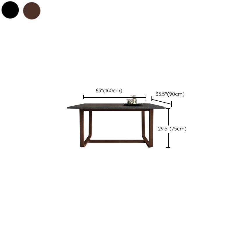 Table de salle à manger rectangulaire Simplicity Collection de salle à manger en pierre avec base à tréteaux