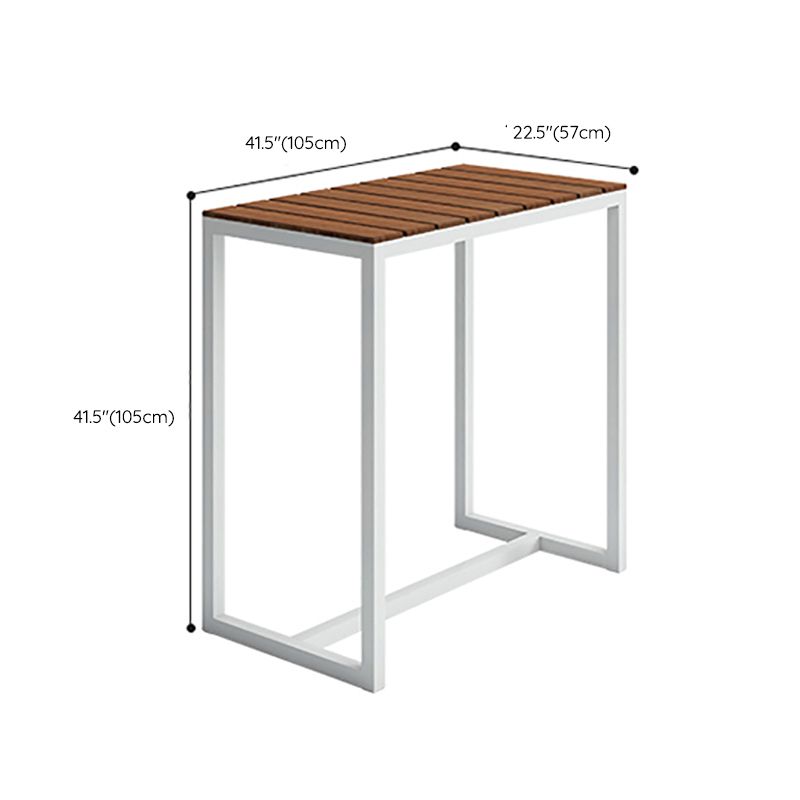 Brown Wood Top Bar Table Outdoor Trestle Base Bar Wine Table Clearhalo 'Bar Furniture' 'Bar Tables' 'bar_tables' 'furn' 'furn_bar_tables' 'Furniture' 'Kitchen & Dining Furniture' 1200x1200_cb35792c-1422-46ff-a6df-fda8884ce355
