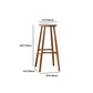 Modern Armless Counter Stool Iron Dining Room Bar Stool with Seat and Pedal