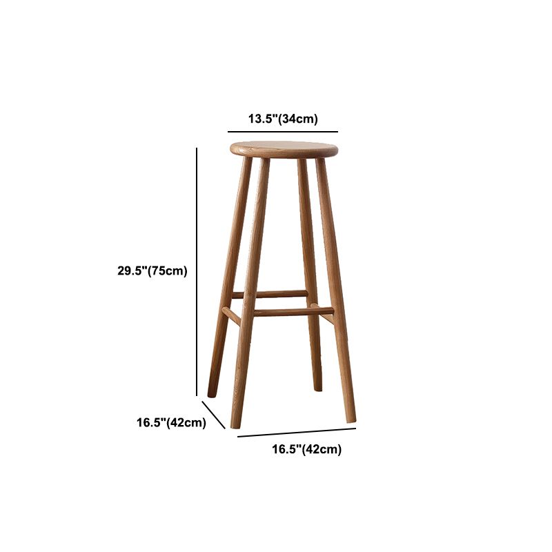 Modern Armless Counter Stool Iron Dining Room Bar Stool with Seat and Pedal
