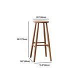 Modern Armless Counter Stool Iron Dining Room Bar Stool with Seat and Pedal