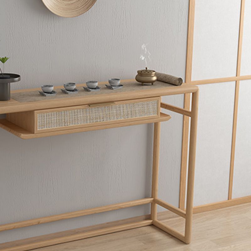 Mesa de consola contemporánea de forma rectángulo Table de sofá de consola de cenizas naturales/marrones