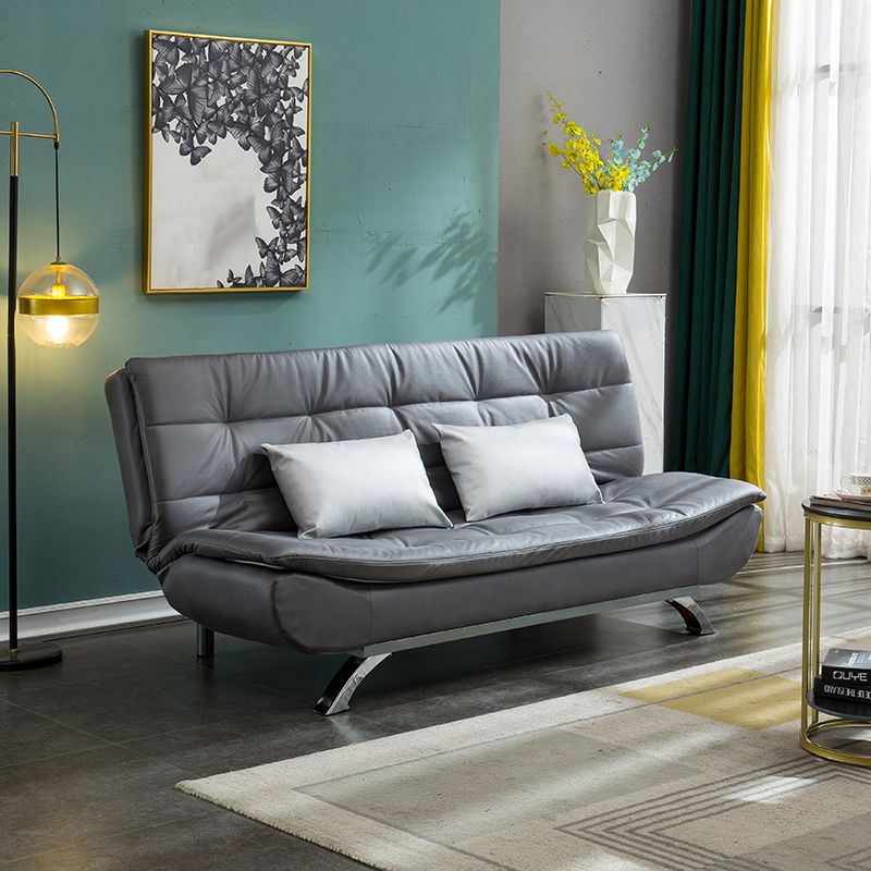 Armless Settee with Faux Leather 21.65" W Convertible Sleeper Sofa for Living Room Clearhalo 'furn' 'furn_sofas' 'Furniture' 'furniture_sofas' 'kitchen' 'kitchen_sofas' 'Living Room Furniture' 'Sofa' 'sofas' 1200x1200_cb382936-f6e8-4416-9b02-d0e692d0da0c