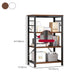 Contemporary Metal and Wooden Book Shelf Open Back Bookshelf for Home Office