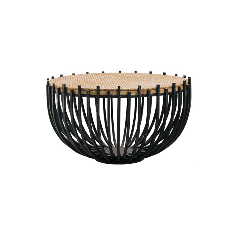 Rustic Solid Wood End Table Round Accent Side Table in Distressed Finish