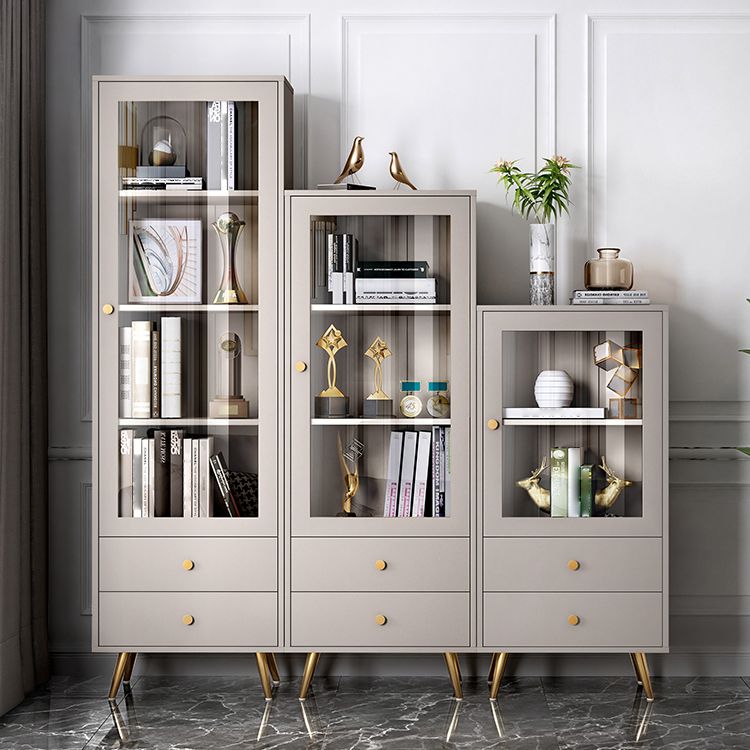 Glam Style Bookshelf Standard Closed Back Shelf Bookcase With Cabinet Clearhalo 'Bookcases' 'furn' 'furn_bookcases' 'Furniture' 'furniture_bookcases' 'kitchen' 'kitchen_bookcases' 'Living Room Furniture' 'Office Furniture' 1200x1200_cb3bff85-355b-41c8-abd2-6b23cae0de71