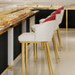Linen Counter Chairs with Metal Frame Glam Indoor Counter Stools