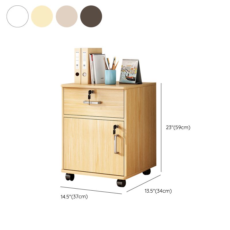 Modern File Cabinet Wooden Frame Lock Storage Filing Cabinet for Office