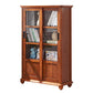 Modern Engineered Wood Bookcase White/Brown Standard Shelf with Door