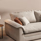 White Loose Back Sofa & Chaise Cushions Pillow Top Arm Sofa - 30.7" H