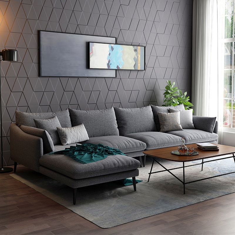 Braccio inclinata a 4/5 posti grigio tessuto asclisi in sezione coperta