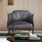 Solid Color Genuine Leather Arms Included with Black Legs Round Arms Barrel Chair Clearhalo 'Accent Chairs' 'accent_chairs' 'Chairs & Seating' 'furn' 'furn_accent_chairs' 'Furniture' 'Living Room Furniture' 1200x1200_cb40d698-94a1-4558-b376-0f80d1ef06d8