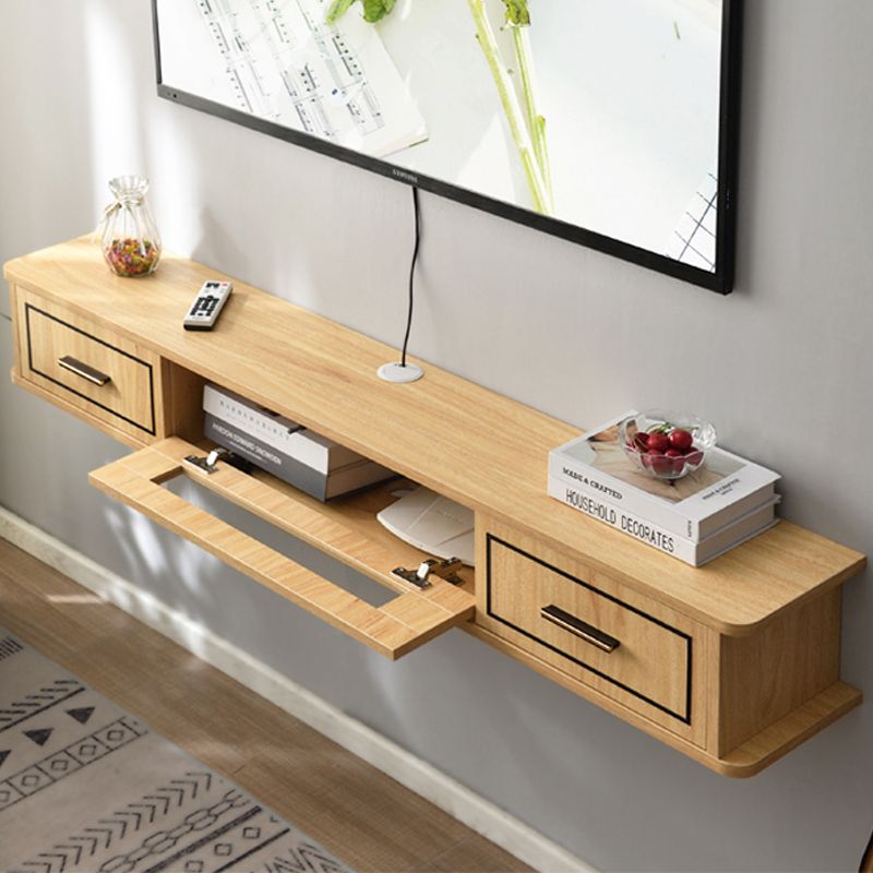 Modern Wood TV Stand Console Floating TV Media Stand with Drawers for Living Room Clearhalo 'furn' 'furn_tv_stands_entertainment_centers' 'Furniture' 'Living Room Furniture' 'TV Stands & Entertainment Centers' 'TV Stands & Media Storage Furniture' 'tv_stands_entertainment_centers' 1200x1200_cb40fe8a-0905-4a09-867b-1007a6998e4f