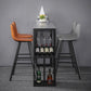 Industrial Style Bar Table Stone Top 42-inch Height Pub Table with Wine Glass Shelf Clearhalo 'Bar Furniture' 'Bar Tables' 'bar_tables' 'Furniture' 'furniture_bar_tables' 'Kitchen & Dining Furniture' 1200x1200_cb441f2a-5aaf-45d1-b5ef-c06de8d6fc72
