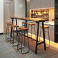 Pine Wood Bar Dining Table Rectangle Industrial Bar Table with Black Trestle Base Clearhalo 'Bar Furniture' 'Bar Tables' 'bar_tables' 'furn' 'furn_bar_tables' 'Furniture' 'furniture_bar_tables' 'Kitchen & Dining Furniture' 1200x1200_cb4475a9-76c4-4cd9-b221-6f3c4d8127f1