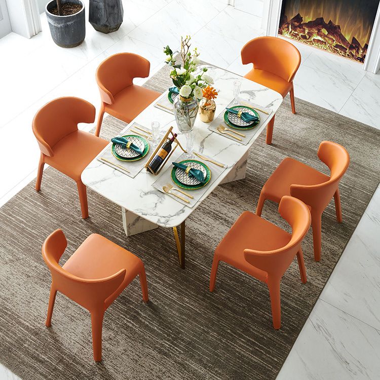 Matte Finish Solid Back Chair for Dining Room Faux Leather Contemporary Dining Chair Clearhalo 'Dining Chairs' 'Dining Tables & Seating' 'dining_chair' 'furn' 'furn_dining_chair' 'Furniture' 'Kitchen & Dining Furniture' 1200x1200_cb44dbed-2495-4312-a0a3-bebbb52792c7