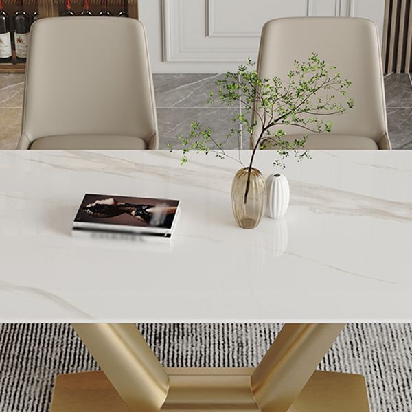 Traditional Luxury Rectangle Dining Site Table Stainless Steel Dinette Table Clearhalo ' dining_table' 'Dining Tables & Seating' 'Dining Tables' 'furn' 'furn_dining_table' 'Furniture' 'furniture_dining_table' 'Kitchen & Dining Furniture' 'kitchen&dining_furn' 'kitchen' 'kitchen_dining_table' 1200x1200_cb45ac2f-43ed-4b31-9056-e61b043c8e67