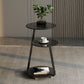 22.83 inch Tall Frame Side Table Modern Round Glass Side End Table