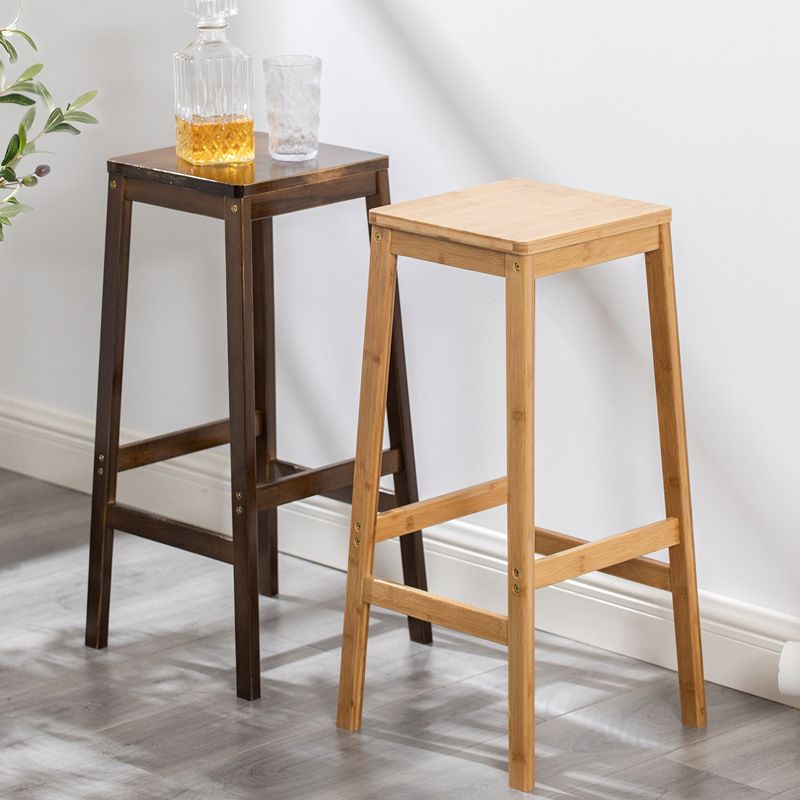 Industrial Square Backless Stool Wooden Footrest Barstool for Living Room Clearhalo 'Bar Furniture' 'Bar Stools' 'bar_stools' 'furn' 'furn_bar_stools' 'Furniture' 'Kitchen & Dining Furniture' 1200x1200_cb4994ec-1d75-4f66-84c2-10e931942ec3