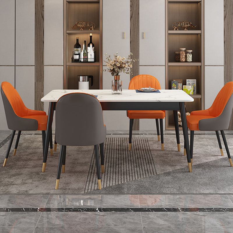 Contemporary Upholstered Armless Dining Chairs Parsons Chairs