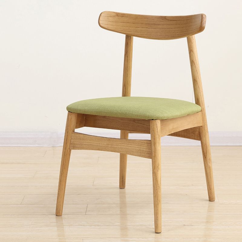 Linen Scandinavian Dining Side Chair Matte Finish Open Back Dining Chair Clearhalo ' kitchen&dining_furn' 'Dining Chairs' 'Dining Tables & Seating' 'dining_chair' 'furn' 'furn_dining_chair' 'Furniture' 'furniture_dining_chair' 'Kitchen & Dining Furniture' 'kitchen' 1200x1200_cb4ee81a-239c-430e-bca1-3fdf57a64b65