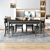 Ash Wood Base Modern Sintered Stone Dining Table Rectangular Table in Black Clearhalo ' dining_table' 'Dining Tables & Seating' 'Dining Tables' 'furn' 'furn_dining_table' 'Furniture' 'furniture_dining_table' 'Kitchen & Dining Furniture' 'kitchen&dining_furn' 'kitchen' 'kitchen_dining_table' 1200x1200_cb506f15-f792-4545-9486-e49fe87b27c8