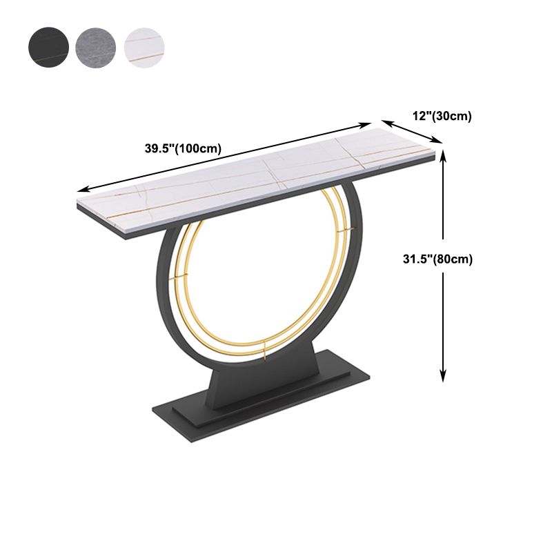 Tabella della console di pietra 31.49 "Tabella del rettangolo di rettangolo ad alta resistenza graffiata