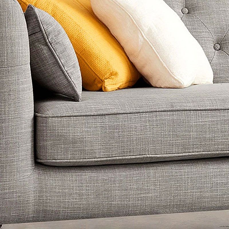 Tufted Fabric Sofa with Tuxedo Arm in Gray Contemporary Style Clearhalo 'furn' 'furn_sofas' 'Furniture' 'Living Room Furniture' 'Sofa' 'sofas' 1200x1200_cb511ac2-0fbc-4d2d-8c87-70ccfeed8380