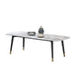 Moderne eettafel witte steen en marmeren eettafel voetstuktafel sleeën