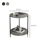 Modern Slate and Metal Single Coffee Table Frame Round Glam Coffee Table