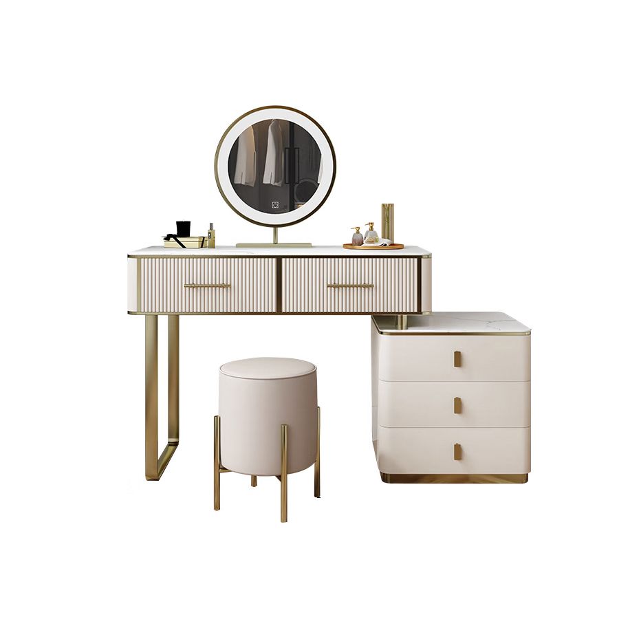 Glam Stone Vanity Dressing Table 5-Drawers Vanity Dressing Table