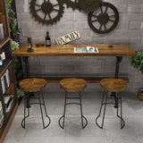 Brown Industrial Style Bar Table Pine Wood Milk Tea Shop Casual Bar Table Clearhalo 'Bar Furniture' 'Bar Tables' 'bar_tables' 'furn' 'furn_bar_tables' 'Furniture' 'furniture_bar_tables' 'Kitchen & Dining Furniture' 1200x1200_cb5326ba-8920-4b3b-8d57-e45eb19116ce