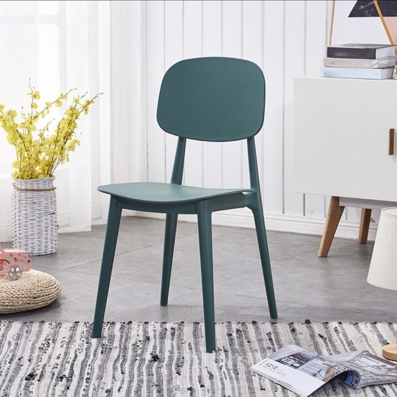 Scandinavian Open Back Dining Chair Plastic Armless Dining Side Chair
