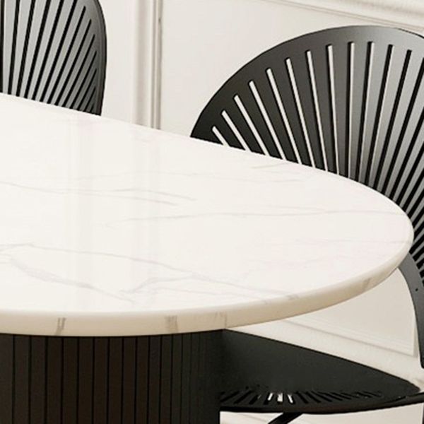 Double Pedestal Dining Table Oval Dining Room Table for Kitchen