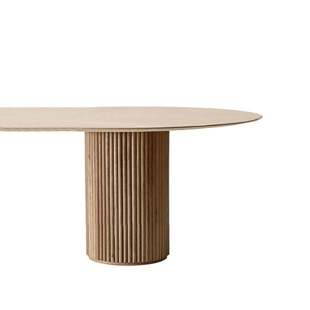 Pine Solid Wood Table Simplicity Dining Table Oval for Kitchen Home with Double Pedestal Clearhalo ' dining_table' 'Dining Tables & Seating' 'Dining Tables' 'furn' 'furn_dining_table' 'Furniture' 'furniture_dining_table' 'Kitchen & Dining Furniture' 'kitchen&dining_furn' 'kitchen' 'kitchen_dining_table' 1200x1200_cb53fb04-cf00-4aa0-9529-2659a8ae6f28