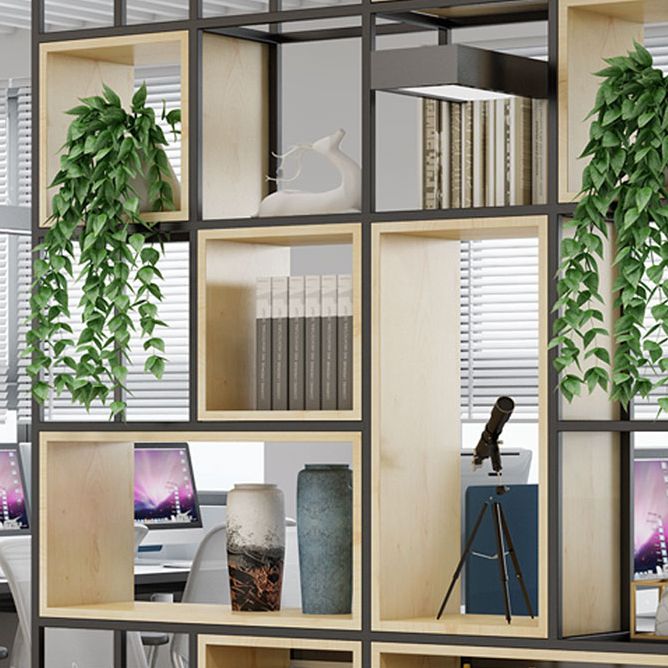 Metal and Wood Book Shelf Etagere Modern Open Shelf Bookcase for Bedroom