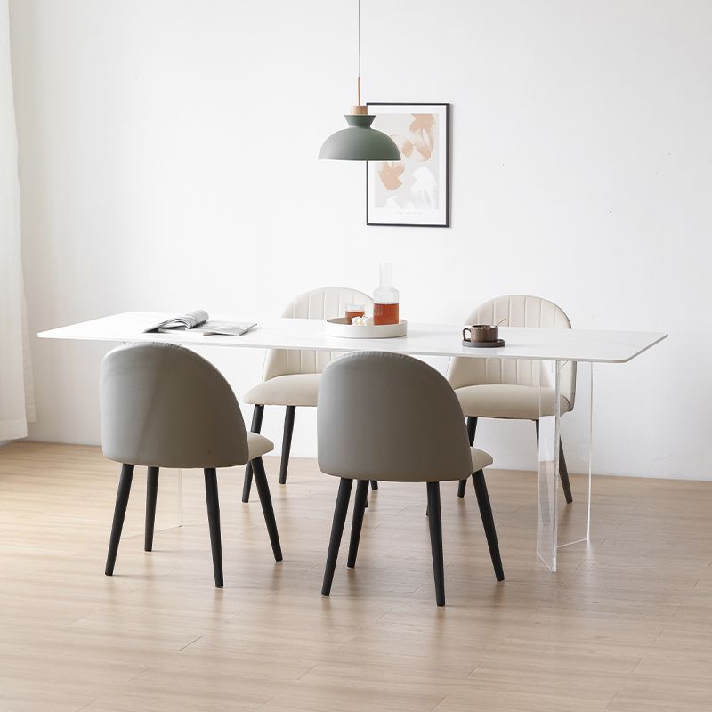 Designer Style Acrylic Dining Set 1/4/5 Pieces Home Table Dining Room Set Clearhalo 'Dining Room Sets' 'Dining Tables & Seating' 'dining_room_set' 'furn' 'furn_dining_room_set' 'Furniture' 'Kitchen & Dining Furniture' 1200x1200_cb551d82-85d9-4117-aa5f-eaf785b9cd25
