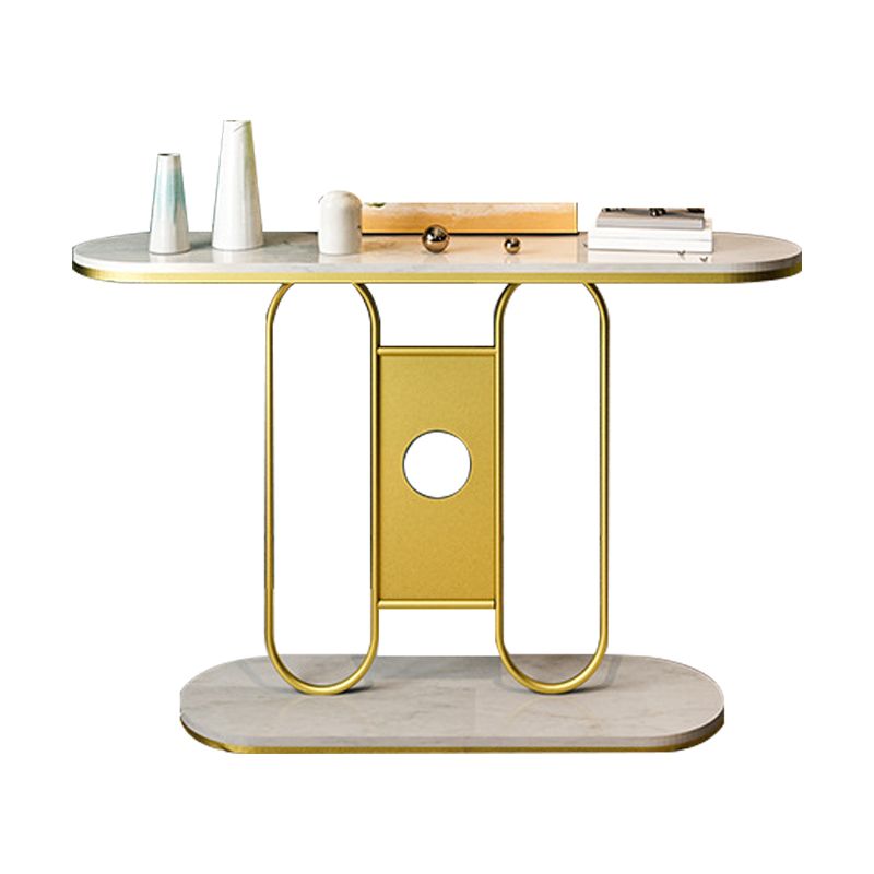 Tavolo console ovale in marmo glam tavolo da divano console telaio per sala