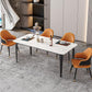 Black Iron 4 Legs Dining Site Table Industrial Stone Top Rectangle Dining Table Clearhalo 'Dining Tables & Seating' 'Dining Tables' 'dining_table' 'furn' 'furn_dining_table' 'Furniture' 'furniture_dining_table' 'Kitchen & Dining Furniture' 1200x1200_cb576332-ad57-4333-b325-c9c63ee9b03e