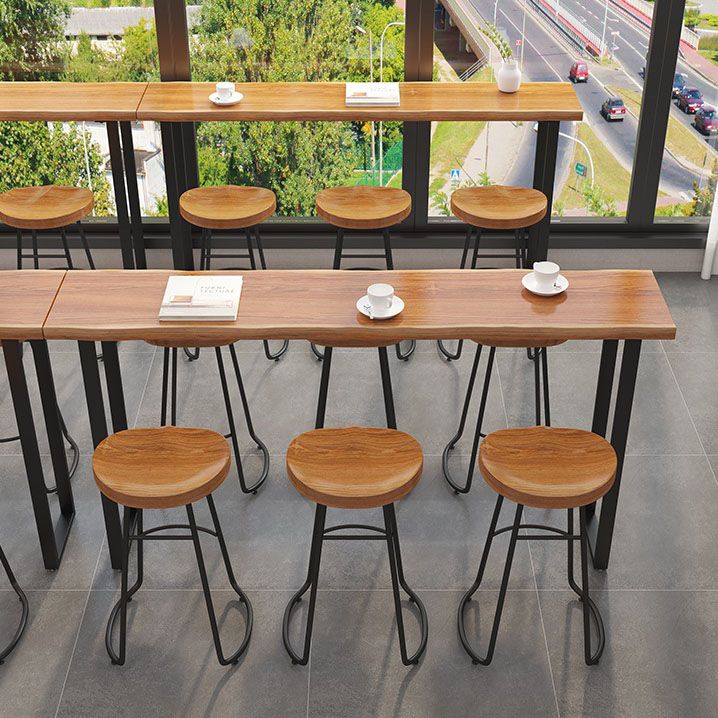 Modern Table Set 1/7 Pieces Bar Rectangle Wood Counter Table with Stools for Milk Tea Shop Clearhalo 'Bar Furniture' 'furn' 'furn_home_bar_bar_sets' 'Furniture' 'Home Bars & Bar Sets' 'home_bar_bar_sets' 'Kitchen & Dining Furniture' 1200x1200_cb580107-2e66-49e6-9dc2-b5124914d494