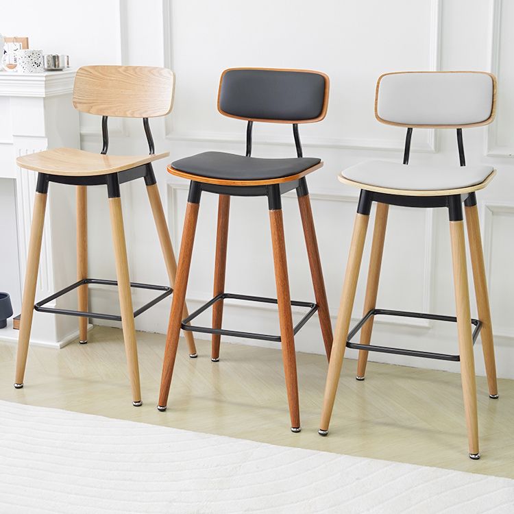 Contemporary Low Back Saddle Seat Bar Stools with Metal Base