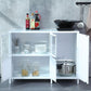 Modern Kitchen Metal Buffet/Console Cabinets Doors Dining Server in White Clearhalo 'buffet_sideboard' 'Buffets & Sideboards' 'furn' 'furn_buffet_sideboard' 'Furniture' 'Kitchen & Dining Furniture' 1200x1200_cb59b1dd-5ef3-4350-96eb-6c9c19f586ca