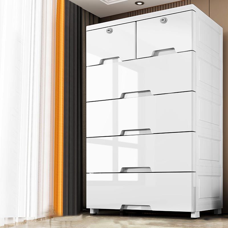 Armadio per armadio per armadio in plastica bianca con cassetto