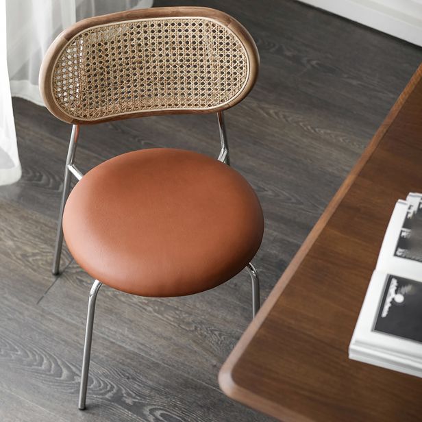 Modern Style Faux Leather Chair Open Back Dining Room Chair for Home Clearhalo 'Dining Chairs' 'Dining Tables & Seating' 'dining_chair' 'furn' 'furn_dining_chair' 'Furniture' 'furniture_dining_chair' 'Kitchen & Dining Furniture' 1200x1200_cb5e9fc6-e054-4abe-885d-375cb3410d13